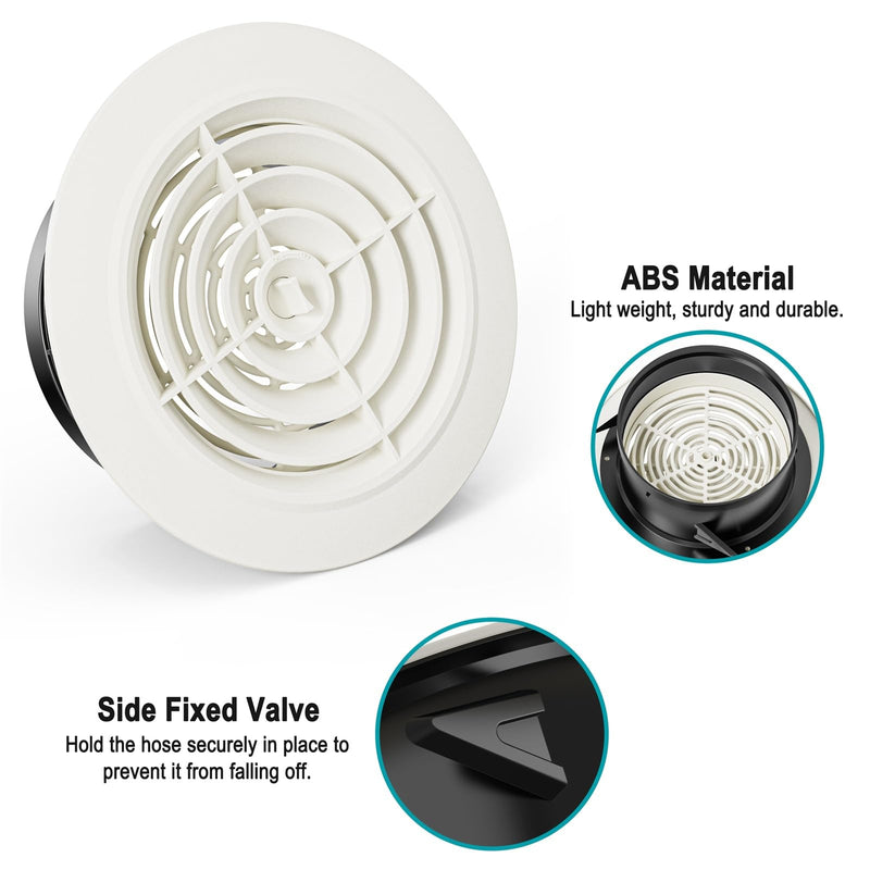 [Australia - AusPower] - 6 Inch Round Air Vent Kit - 6" Round Air Vent + 6â€œ 8FT Dryer Vent Hose for Home Office Inductrial HVAC System Ventilation Use 