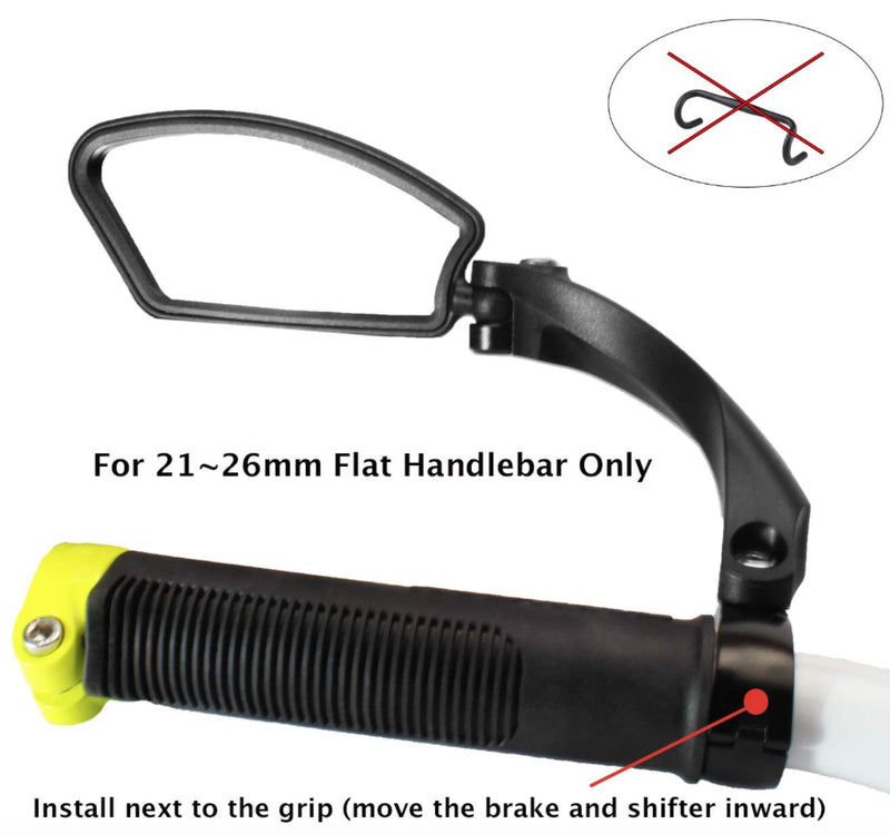 [Australia - AusPower] - Hafny Stainless Steel Lens Handlebar Bike Mirror, Safe Rearview Mirror, Bicycle Mirror, Cycle Mirror Black Left Side 