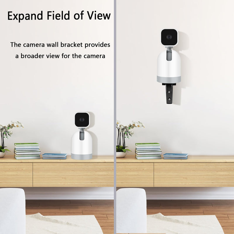 [Australia - AusPower] - TEKCAM Camera Wall Mount Compatible with Blink Mini Pan-Tilt Camera WYZE Cam Pan V3 V2 Battery Cam Pro Reolink E1, Wall Bracket 180°Adjustable Camera Wall Holder for Drill Installation, 2 Pack, Black (4.52 Lx 3.14 H) inch 