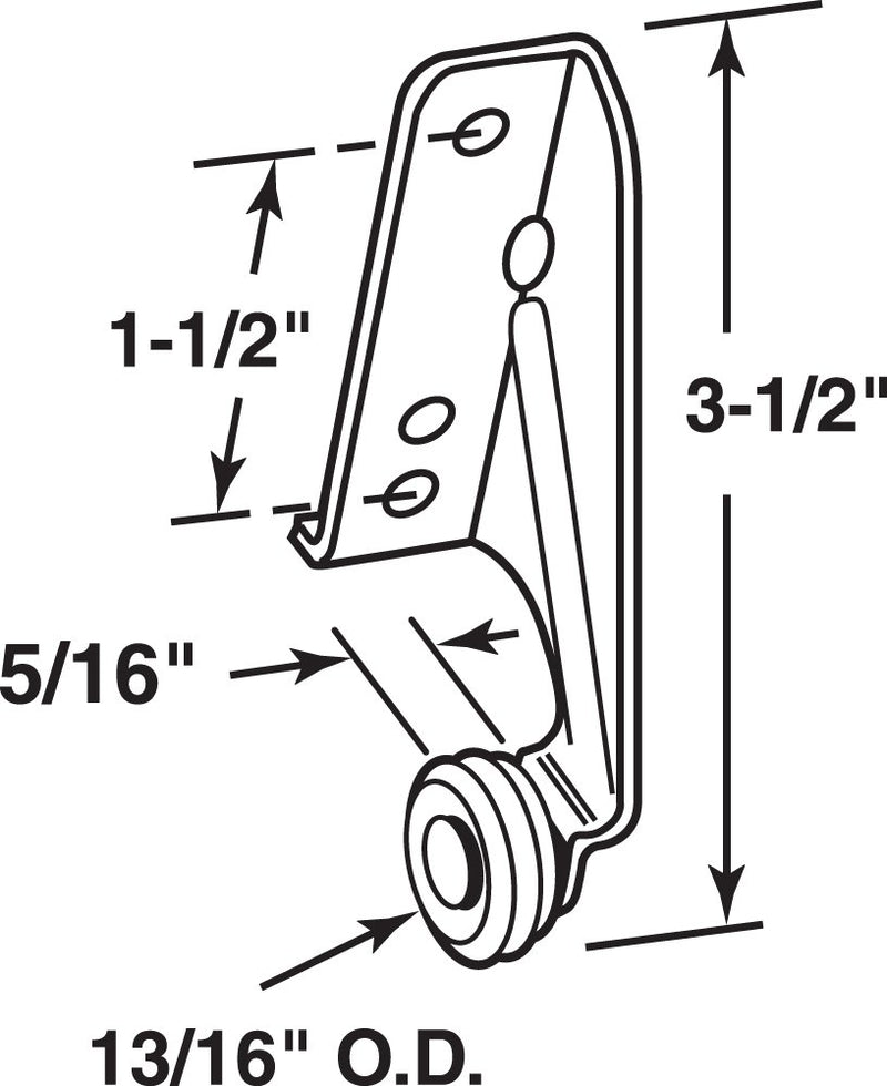 [Australia - AusPower] - Prime-Line Products R 7141 Drawer Track Center Roller, 13/16-Inch, Left Hand,(Pack of 2), Mill 