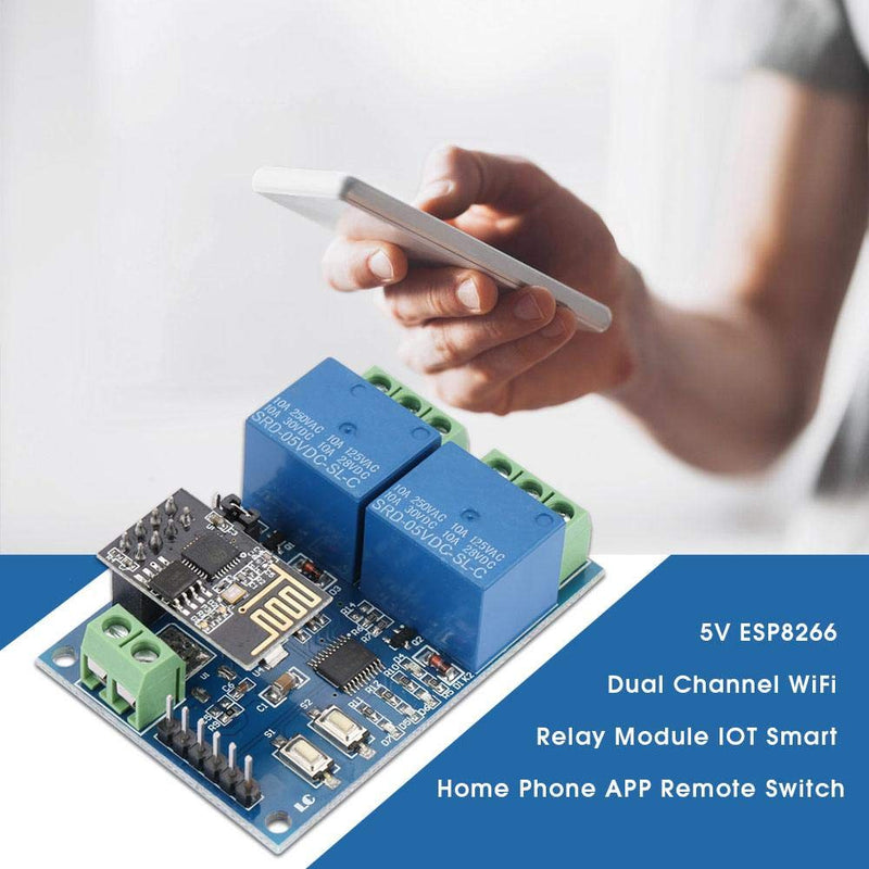 [Australia - AusPower] - Dual Channel WiFi Relay, 5V ESP8266 Dual Channel WiFi Relay Module IOT Smart Home Phone APP Remote Switch 