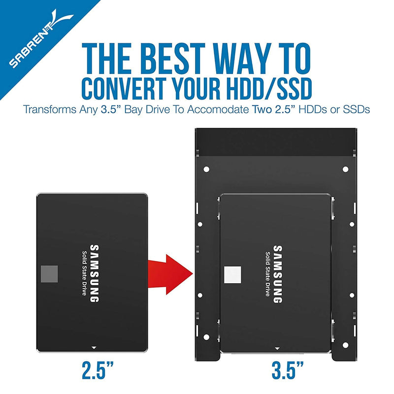 [Australia - AusPower] - SABRENT 2.5 Inch to 3.5 Inch Internal Hard Disk Drive Mounting Bracket Kit (BK-HDDF) 