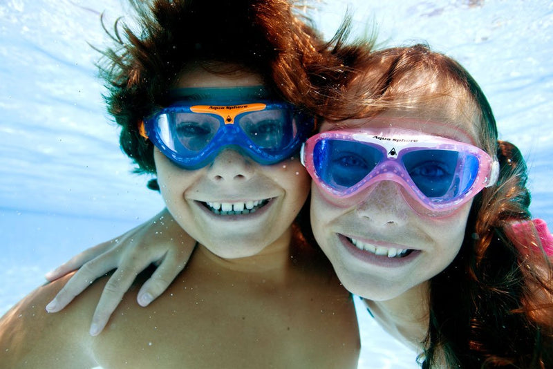 [Australia - AusPower] - Aqua Sphere Vista Junior Swim Goggle, Made In Italy Blue Lens / Pink 
