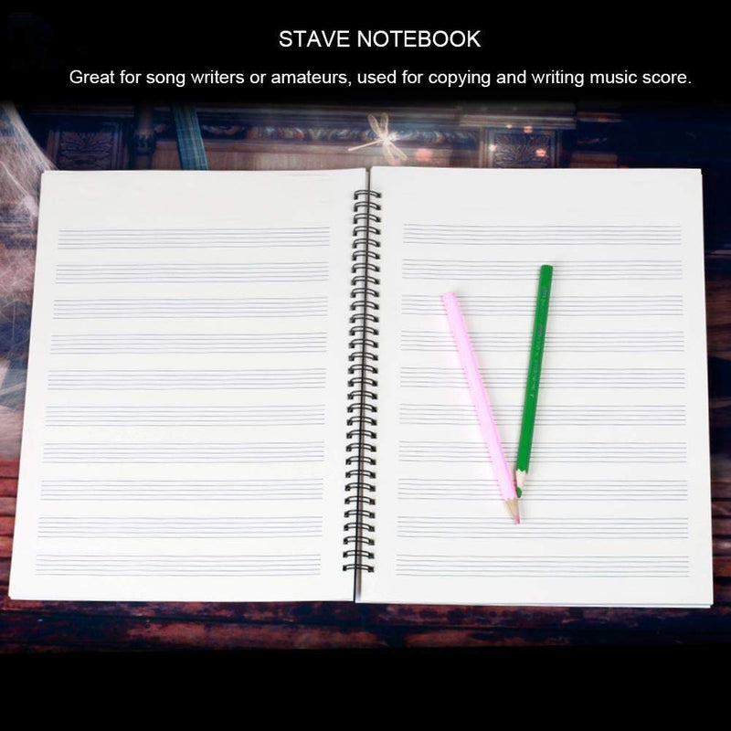 [Australia - AusPower] - Stave Notebook,Musical Notation Staff Notebook,Music Manuscript Paper,With 50 Pages Music Blank Sheet Music Notebook Music Note Black 