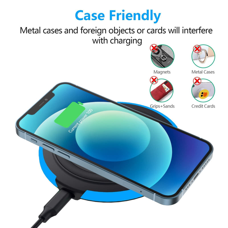 [Australia - AusPower] - Wireless Charger Pad, 15W Max Fast Phone Wireless Charging Pad Qi-Certified Compatible for iPhone 13/13 Pro/13 Mini/13 Pro Max/12/12 Pro/11/SE 2020, Samsung Galaxy S21/S20/Note 10, AirPods Pro 