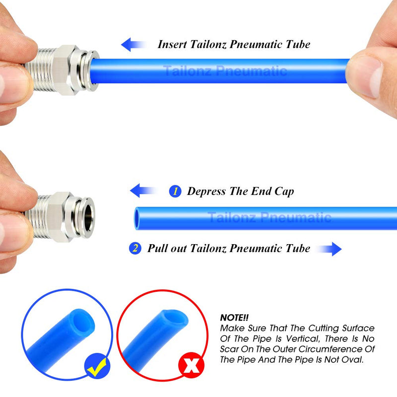 [Australia - AusPower] - TAILONZ PNEUMATIC Stainless Steel Male Straight 1/2 Inch Tube OD x 1/2 Inch NPT Thread Push to Connect Fittings PC-1/2-N4 (Pack of 2) 1/2''OD 1/2''NPT 