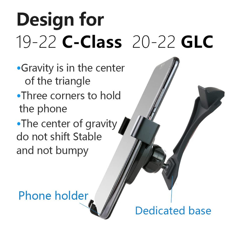 [Australia - AusPower] - LUNQIN Car Phone Holder for Mercedes 2019-2021 Benz C Class c260 c200 c300 New GLC Class 2020-2021 GLC260 GLC300 Auto Accessories Navigation Bracket Interior Decoration Mobile Cell Phone Mount 