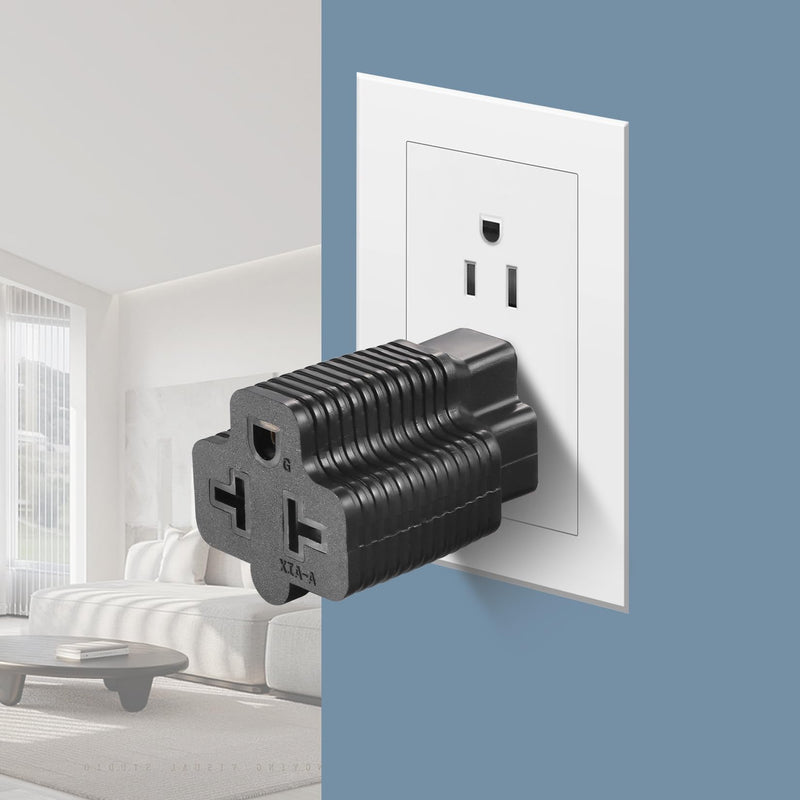 [Australia - AusPower] - TENINYU [4-in-1] NEMA 5-15R to 5-15P 5-20P 6-15P 6-20P Adapter,15 Amp Household Plug to 20 Amp T-Blade Female Adapter,15 Amp Male to 20 Amp Female Plug Outlet 3 Prong Household T-Blade Adapter (1) 1 