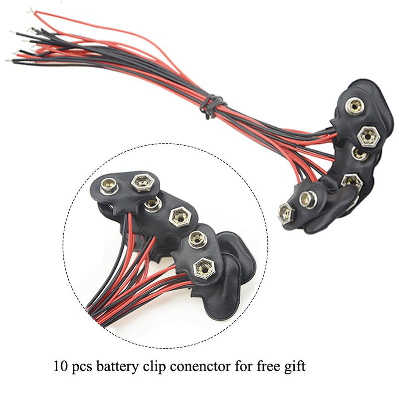 [Australia - AusPower] - WMYCONGCONG 70 PCS Mixed Color 12V DC 5mm LED Pre Wired 20cm Bulb Lamp w/ 20 PCS 5mm Light Emitting Diode LED Holder w/ 10 PCS 9V Battery Clip Connector 