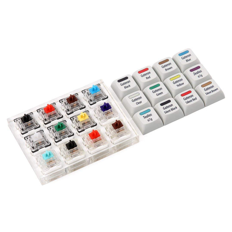 [Australia - AusPower] - Max Keyboard Gateron + Zealios + Tealios Key Switch 12-Key Tester Kit (Printed PBT Keycap with Key Switch Color Printed) 