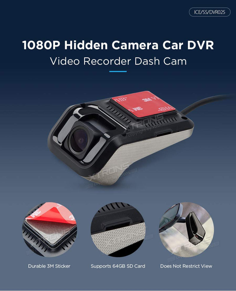 [Australia - AusPower] - XTRONS Full HD 1080P Car DVR Road Video Recorder Dash Camera Car Driving Recorder with 140° Wide Angle, Loop Recording 