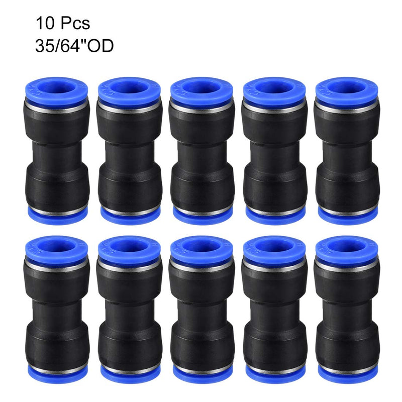 [Australia - AusPower] - uxcell Plastic Straight Union Push to Connect Tube Fitting 14mm OD Push Fit Lock Blue 10pcs 