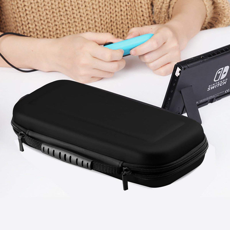 [Australia - AusPower] - Nintendo Switch Case, Hard Shell Travel Carrying Box Case for Nintendo Switch 2017 with 8 Game Cards Holders -Black Nintendo case 