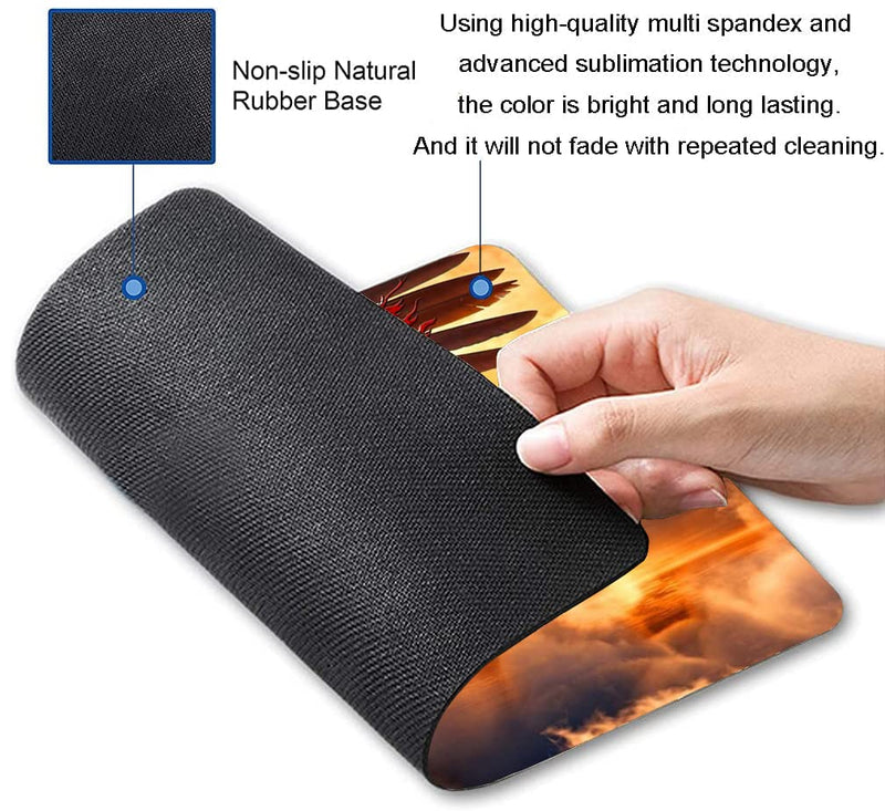 [Australia - AusPower] - Custom Square Gaming Mouse Pad, Office Computer Mouse Pad, American Flag Eagle Anti-Slip Rubber Desktop Mouse Pad 