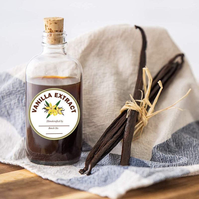 [Australia - AusPower] - SMARSTICKER 2 inch Vanilla Extract Labels Round Circle Gloss White Labels Homemade Vanilla Stickers for Handcrafted Vanilla Bottles,Kitchen Pantry,Jar,Organization 250pcs 