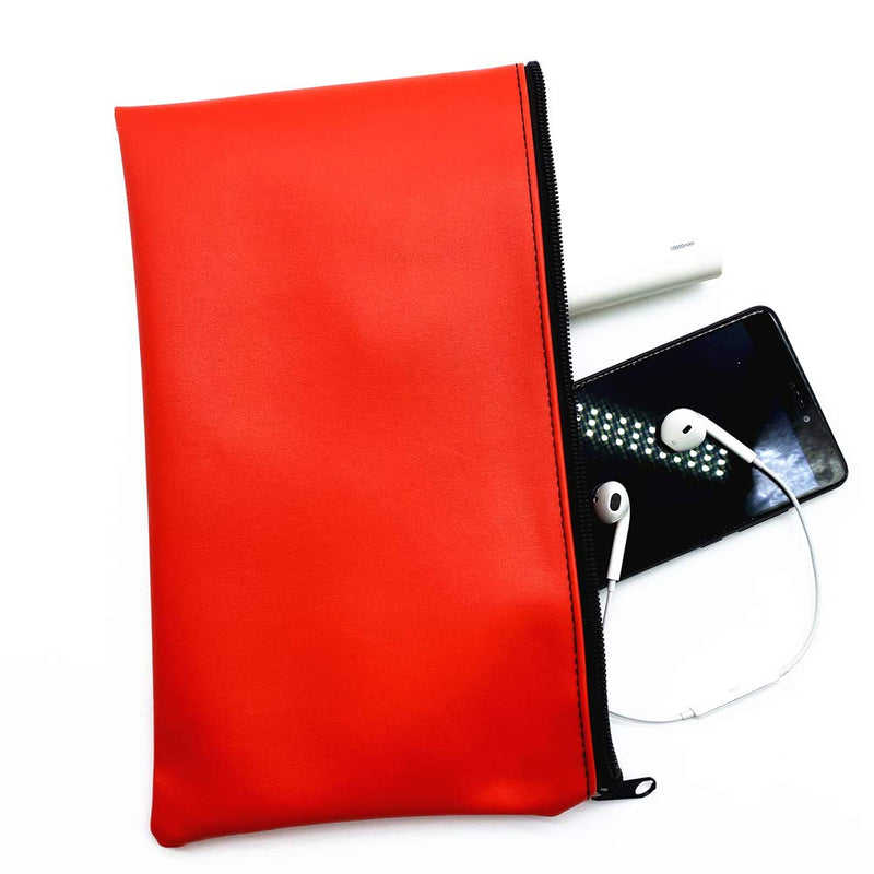 [Australia - AusPower] - FITULABO Security Bank Deposit Money Bag with Zipper (4 Pack), 4 Colors Durable Leatherette Cash Coin Check Wallet Pouch for Business, School, Home and Personal Use (11 x 6 inch) 