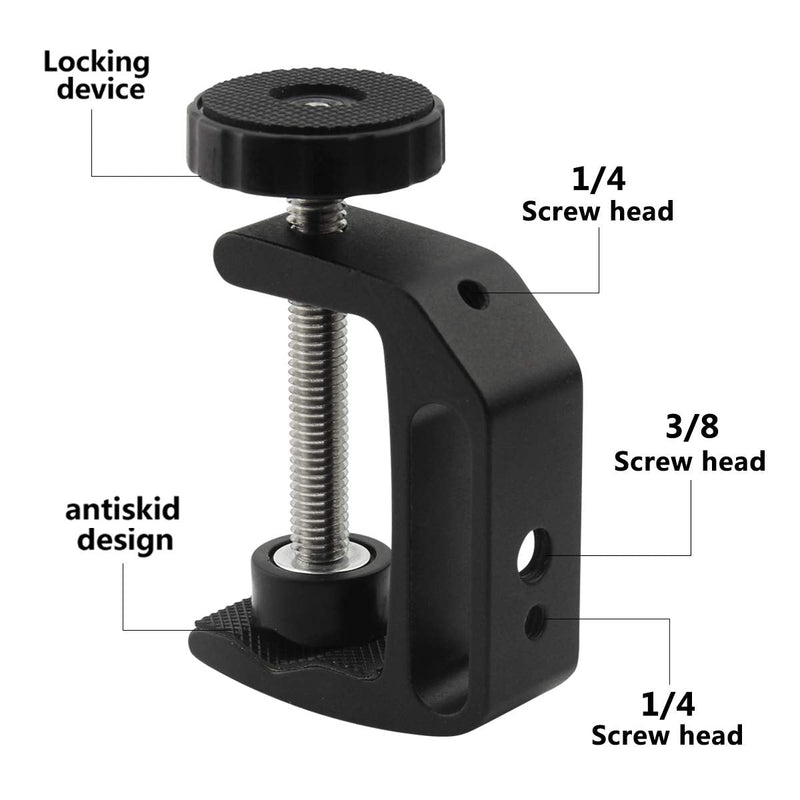[Australia - AusPower] - LEADRISE Universal C-Clamp With 1/4 And 3/8 Thread Hole For Desktop Mount Holder LCD Monitor Flash Desks Carts Benches Worktables (2) 2 
