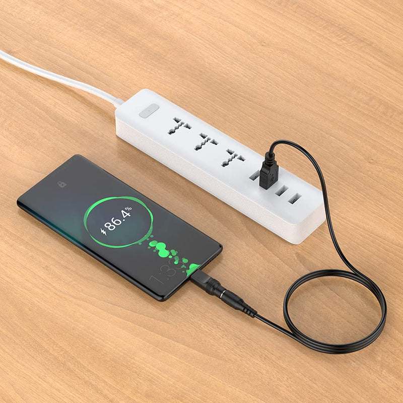 [Australia - AusPower] - LIANSUM USB to DC 5V Power Cord, Universal DC 5.5x2.1mm Plug Jack Charging Cable with 10 Connector Tips(5.5x2.5, 4.8x1.7, 4.0x1.7, 4.0x1.35, 3.5x1.35, 3.0x1.1, 2.5x0.7, Micro USB, Type-C, Mini USB)5FT 