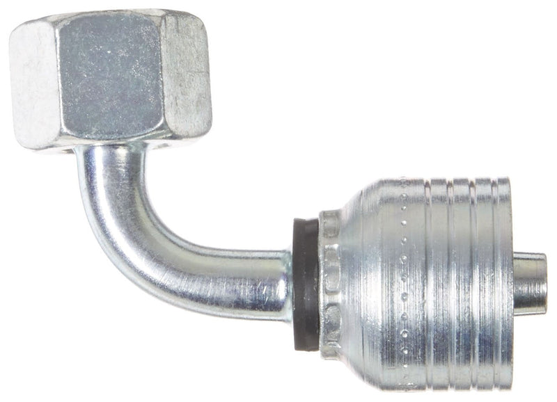 [Australia - AusPower] - Aeroquip 1B8DSB6 Carbon Steel Global TTC12 (Thru the Cover) Crimp Hose Fitting DKO Female Swivel, Heavy Duty, 90 Degree Elbow, 3/8" Hose ID, 12 mm Tube Size 