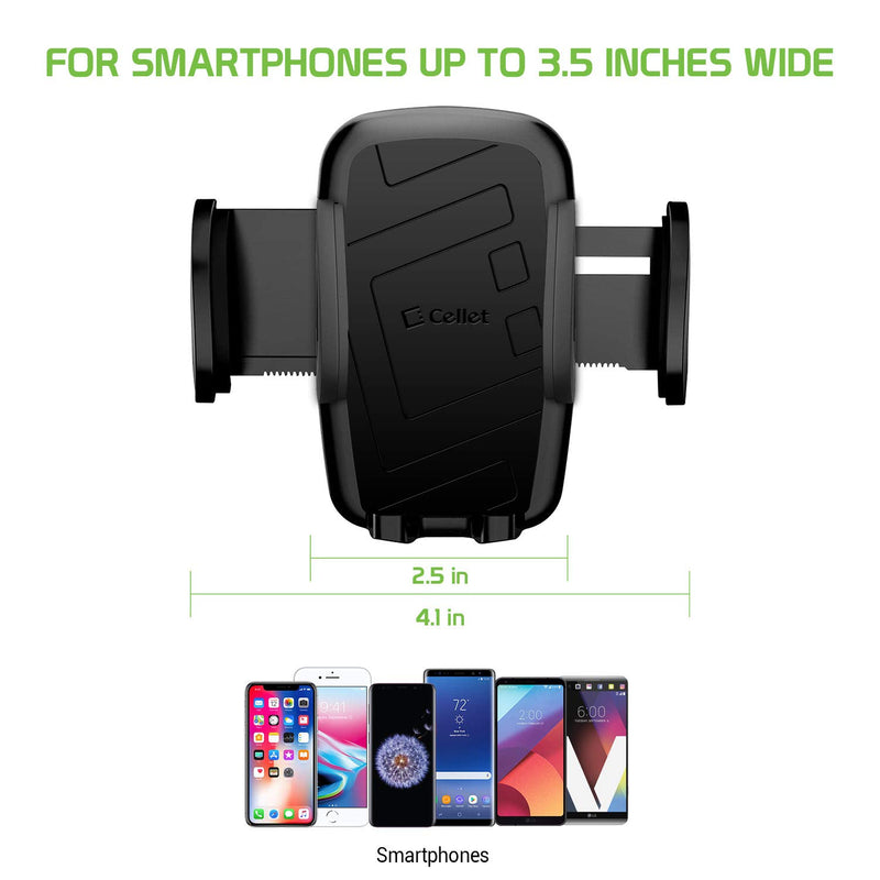 [Australia - AusPower] - Cellet Cell Phone Holder for Car, Adjustable Long Arm Phone Holder, Windshield & DassBoard Mount Compatible for Apple iPhone 12 Pro Max Mini 11 XR XS X SE 8 Plus 8 7 Plus 6 Plus 