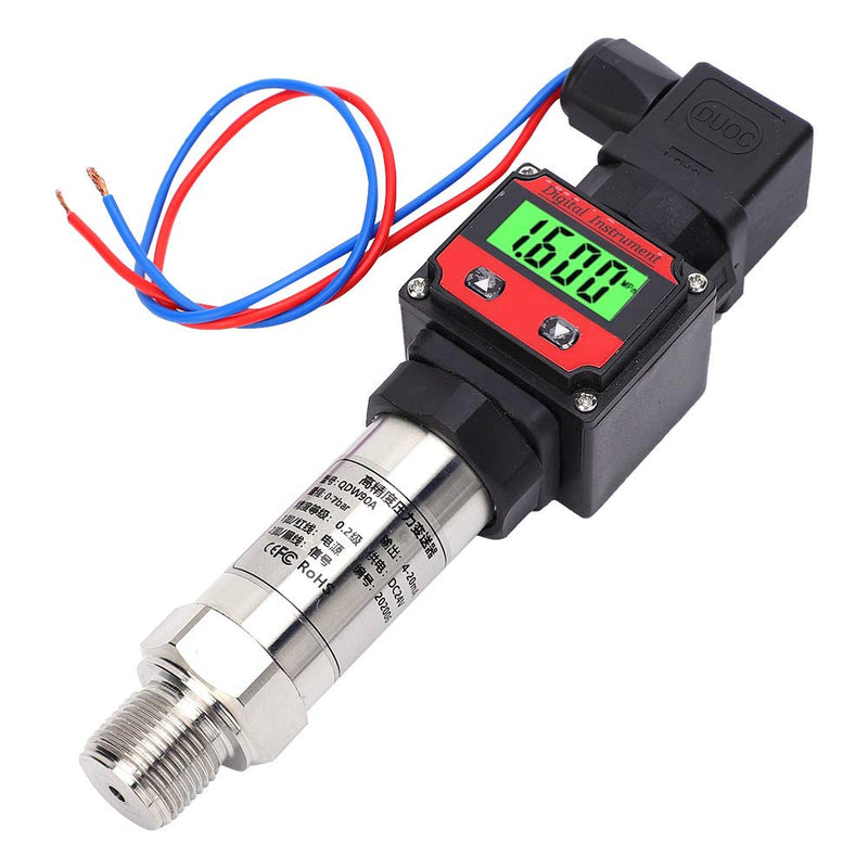[Australia - AusPower] - Pressure Sensor, with Digital LED Display Pressure Transmitter, 24V DC 4‑20mA Compatibility, for Measuring Oil Pressure, Measuring Hydraulic(0-700Kpa) 