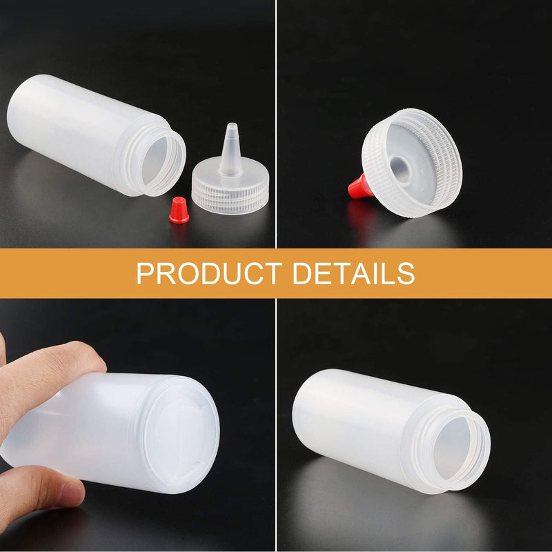 [Australia - AusPower] - 4oz Plastic Squeeze Bottles with Airtight Red Tip Caps, Great for Ketchup, BBQ, Sauces, Syrup, Condiments, Dressings, Arts and Crafts, Set of 30 