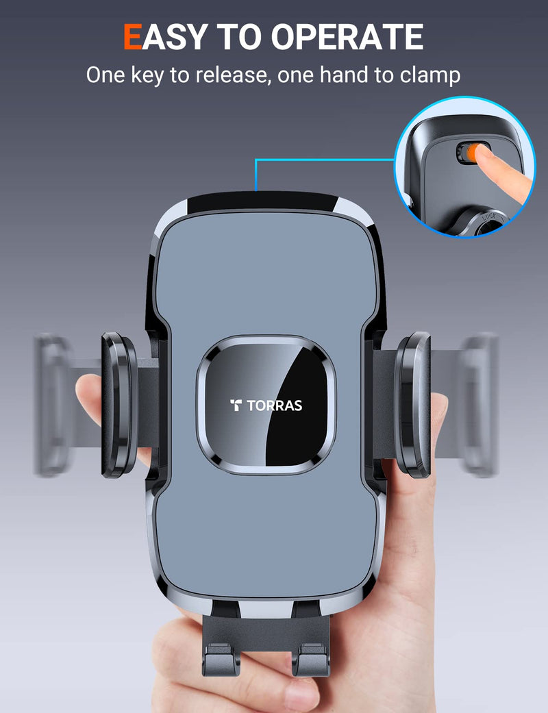 [Australia - AusPower] - TORRAS Car Phone Holder Mount, [Heavy Duty] Cell Phone Holder for Car Dashboard Windshield Air Vent, Car Phone Mount Cell Phone Car Mount Compatible with iPhone 13 12 Pro Max Galaxy Note S21 Ultra 