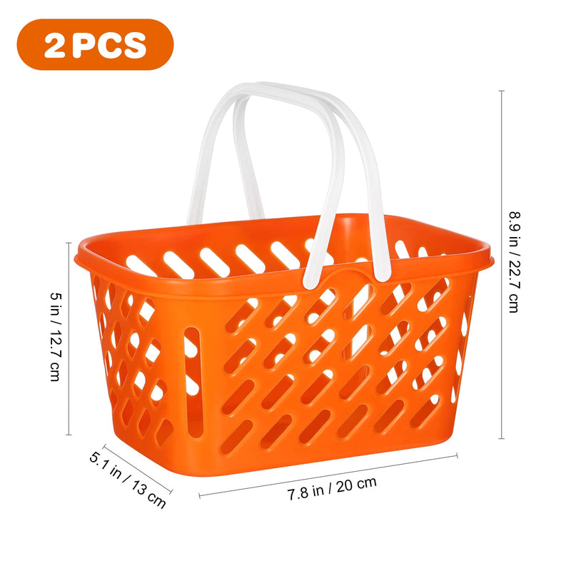 [Australia - AusPower] - NUOBESTY 2pcs Shopping Basket Toy Play Grocery Basket with Handles Fruit Basket New Sprouts Basket Pretend Play Toy for Boys Girls Toddlers 