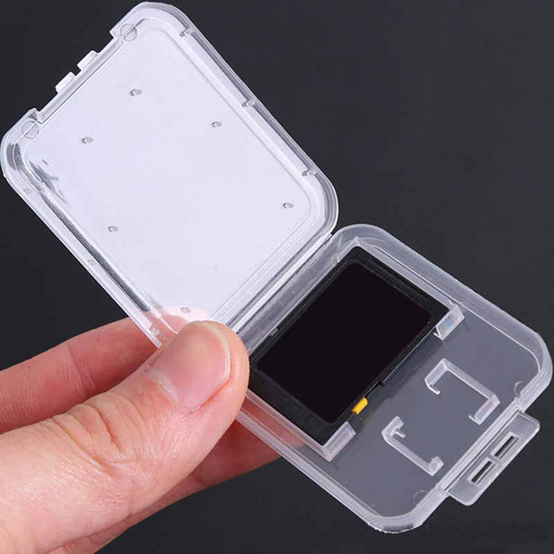 [Australia - AusPower] - 10pcs Clear Plastic Memory Card Case Compatible with SD Micro SD T-Flash Card 