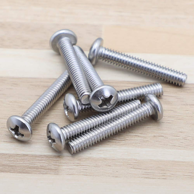 [Australia - AusPower] - #4-40 x 1/2" Pan Head Machine Screws, Fully Threaded, Phillips Drive, 304 Stainless Steel 18-8, Bright Finish, Pack of 100 4-40 x 1/2" (100 Pack) 