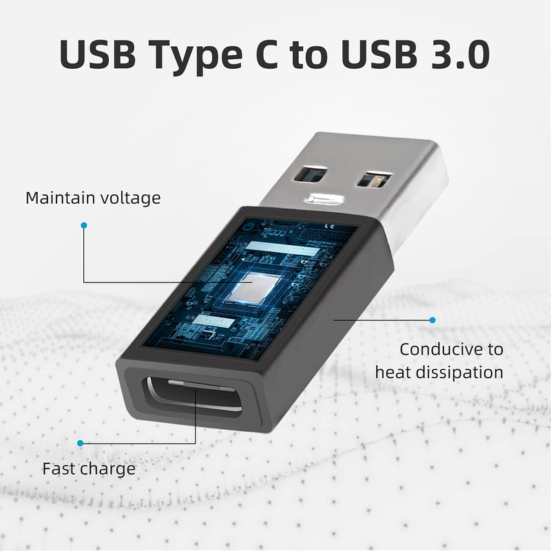 [Australia - AusPower] - USB C Female to USB A Male Adapter, Type C to USB 3.0 Charger Cable Adapter for Phone 11 12 13 Pad Mini Air Pro, Galaxy 10/20 S21/S20, Pixel 5 4 3 XL and More 