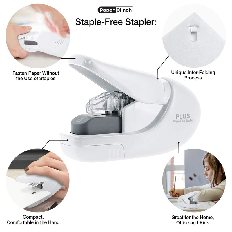 [Australia - AusPower] - PLUS Paper Clinch Compact Staple Free Staple Ivory White Hand 