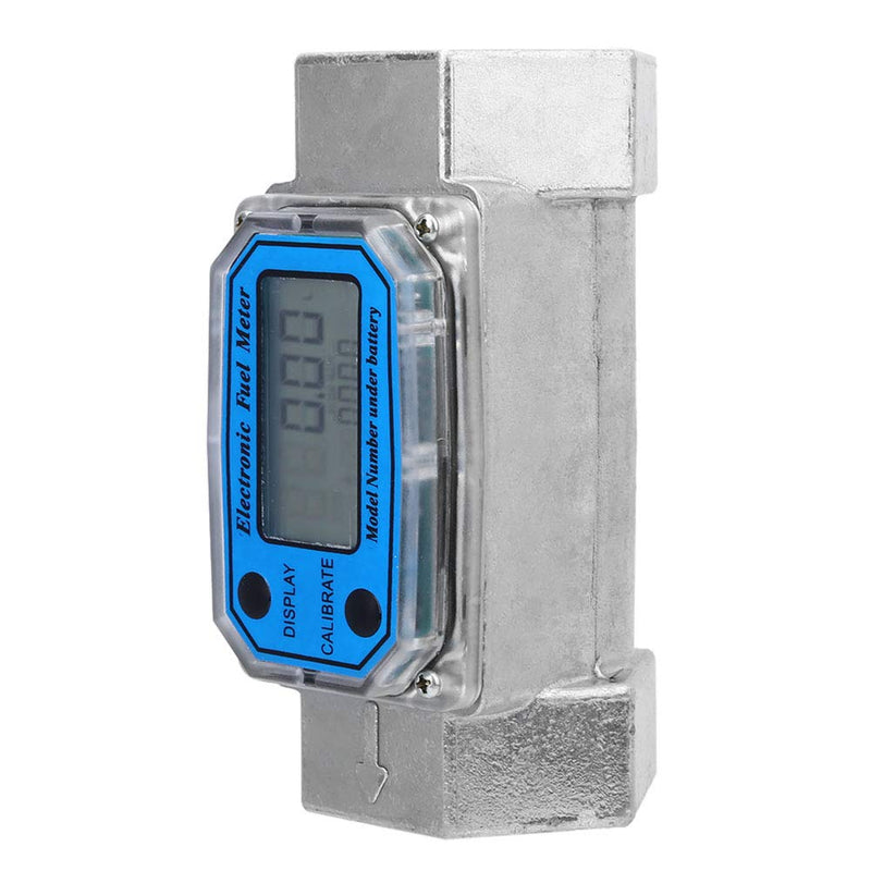 [Australia - AusPower] - Hilitand Mini Digital Turbine Flowmeter Diesel Kerosene Gasoline Fuel Flow Meter 15-120L 1.5inch NPT Blue 