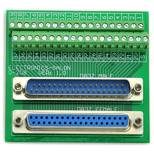 [Australia - AusPower] - Electronics-Salon D-SUB DB37 Male/Female Header Breakout Board, DSUB Terminal Block Connector. 