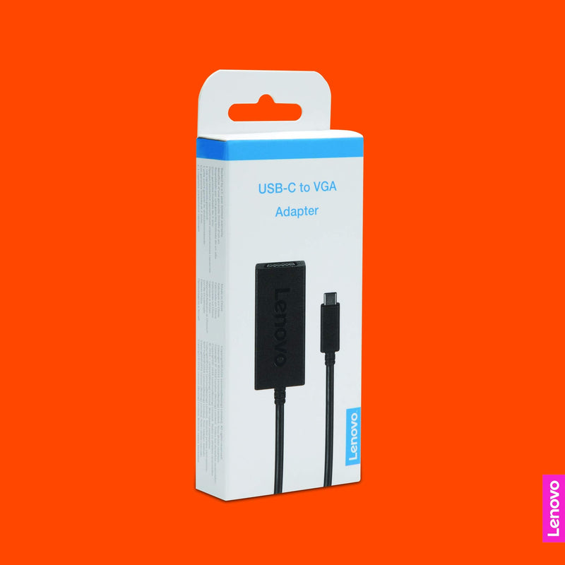 [Australia - AusPower] - Lenovo USB-C to VGA Adapter, Black GX90M44578 