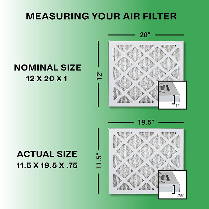 [Australia - AusPower] - Filterbuy 12x20x1 Air Filter MERV 8, Pleated HVAC AC Furnace Filters (4-Pack, Silver) 