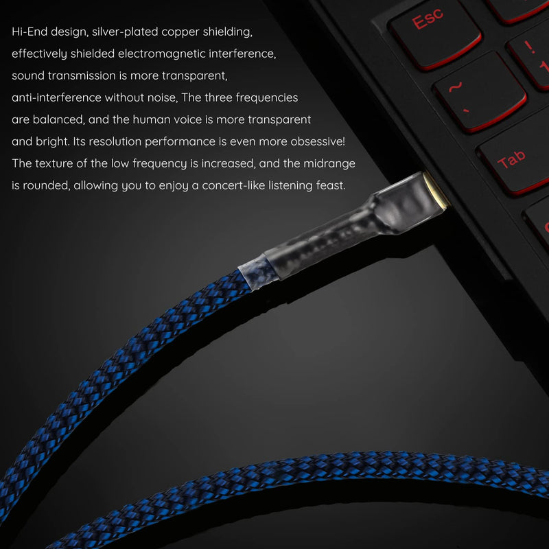 [Australia - AusPower] - Viborg HiFi USB 2.0 Printer Cable DAC A-B OCC Digital AB Audio A to B Scanner Cord A-Male to B-Male (1M) 3.3FT/1M Blue 