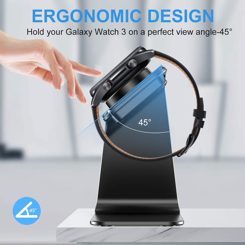 [Australia - AusPower] - NANW Charger Dock Compatible with Samsung Galaxy Watch 4/Watch 4 Classic/Watch 3/Active 2 /Active, USB Replacement Charging Cable Dock Stand Station Base Accessories for Galaxy Watch 4,Black Black 