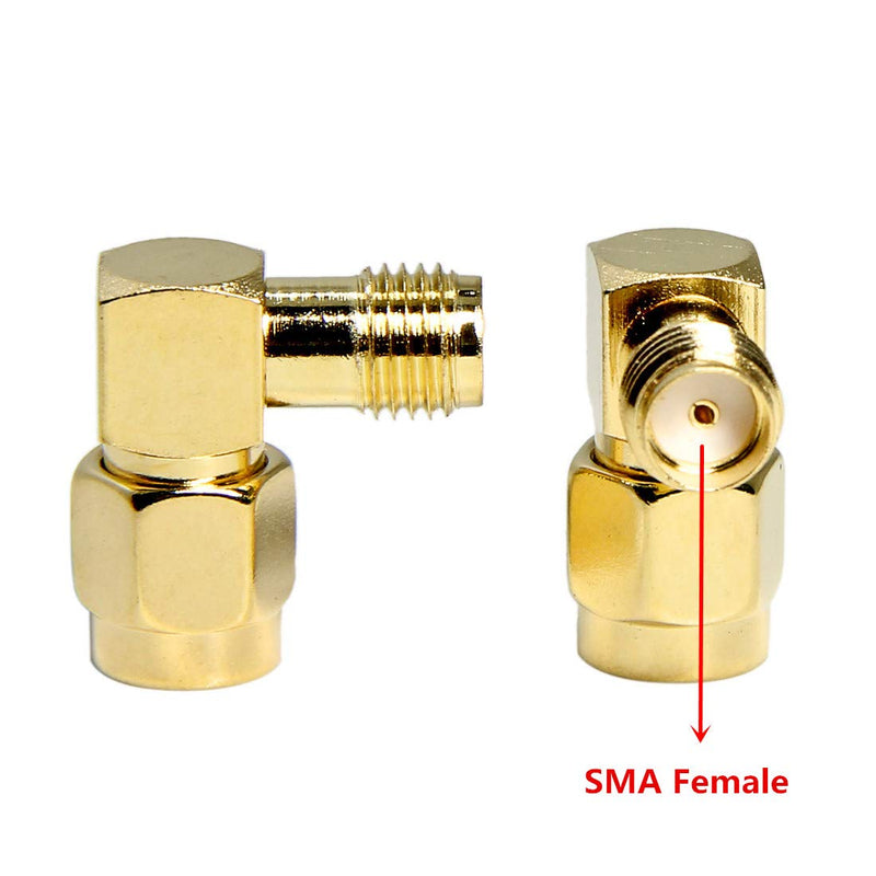 [Australia - AusPower] - SMA Right Angle, SMA Male to SMA Female Adapter Connector 90 Degree Elbow 20-Pack for FPV Goggles, Transmitter, VTX Antenna, Radio 