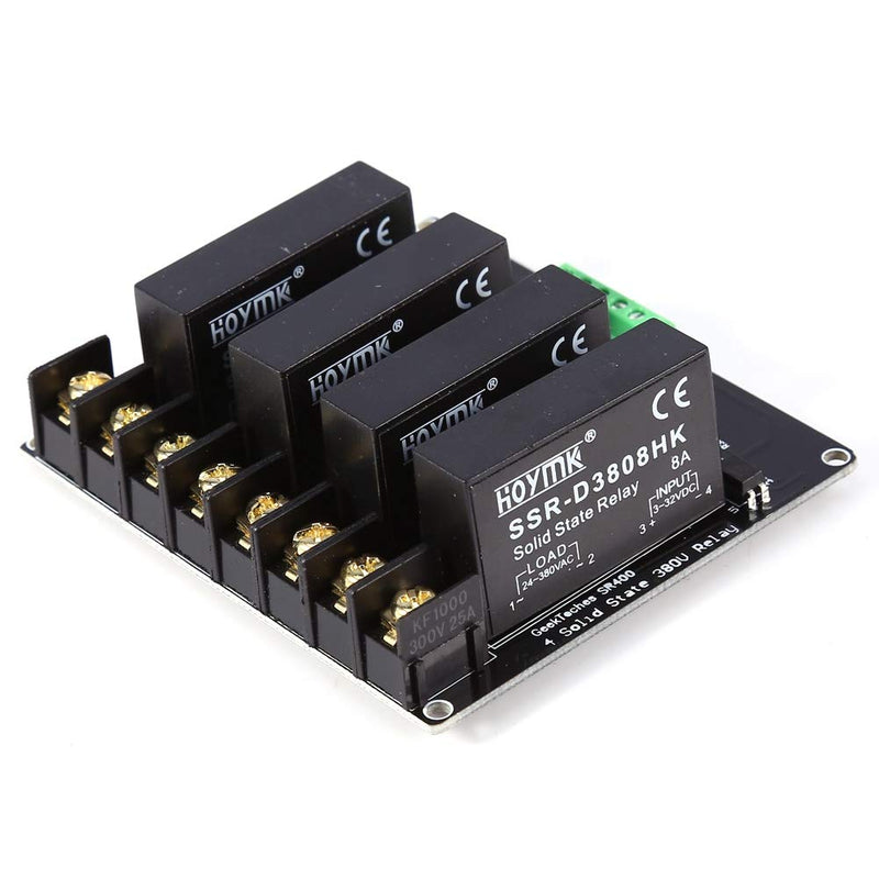 [Australia - AusPower] - 4 Channels Solid State Relay Module High Voltage Level Trigger High Safety Solid State Relay Switch Controller Mini 380V 8A SSR Stable for Industrial Controls 