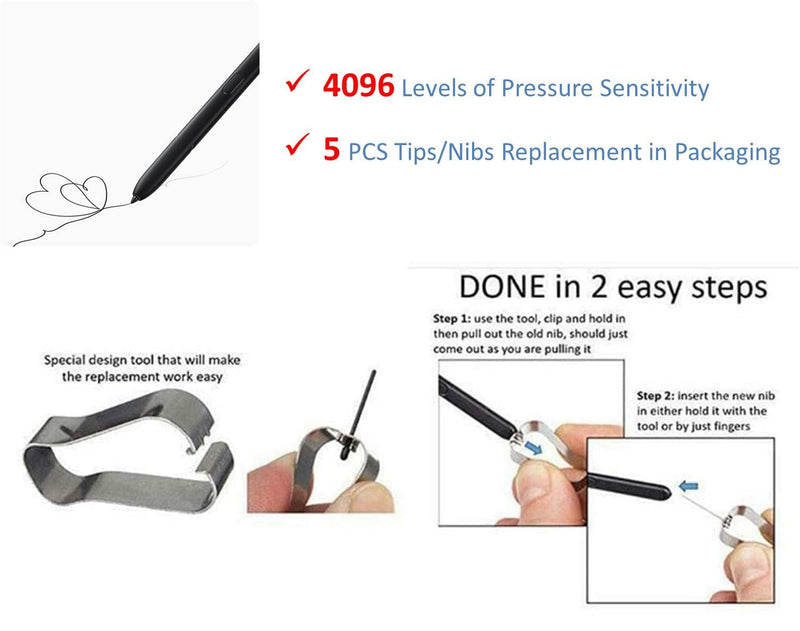 [Australia - AusPower] - S22 Ultra Pen Replacement for Samsung Galaxy S22 Ultra 5G Touch Stylus Pen S Pen + Replacement Tips/Nibs (Phantom White) Phantom White 