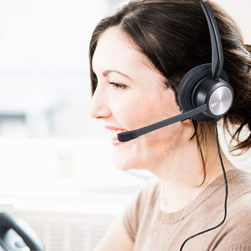[Australia - AusPower] - MKJ Cisco Headset with Microphone Noise Cancelling Corded RJ9 Telephone Headset for Cisco Office Phone CP-7821 7841 7940 7945G 7960 7961G 7962G 7965G 7970 7971G 7975G 8811 8841 8851 9951 9971 etc 