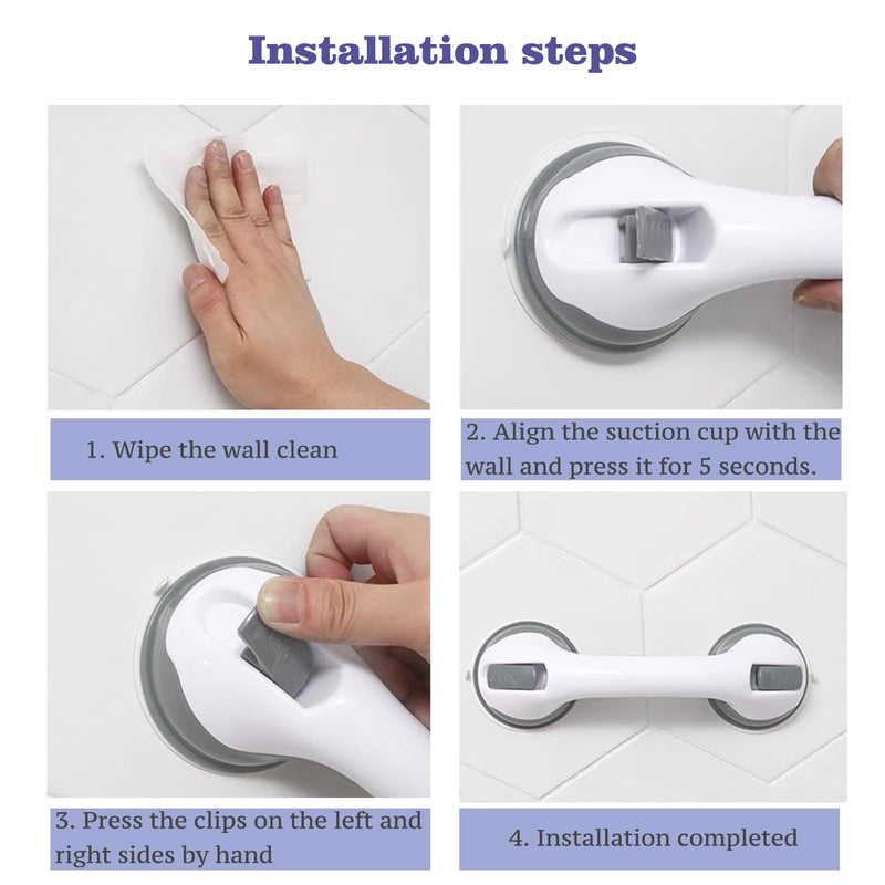[Australia - AusPower] - 2 Pack Grab Bars for Showers - Shower Handle Strong Suction Shower Bar, Safety Grab Bars for Bathtubs and Showers Chair for Inside Shower Accessories, Bathroom Grab Bar for Seniors, Handicap,Elderly 