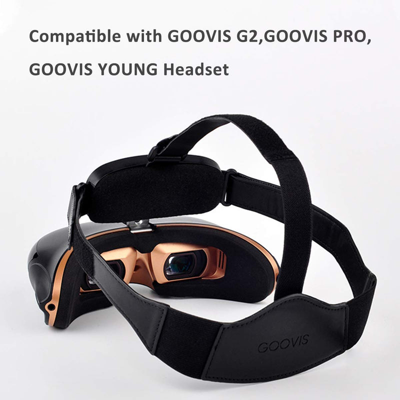 [Australia - AusPower] - Goovis Head Mounted Theater Comfort Headband New Headband Comfortable Decompression Reduces Facial Pressure Black 