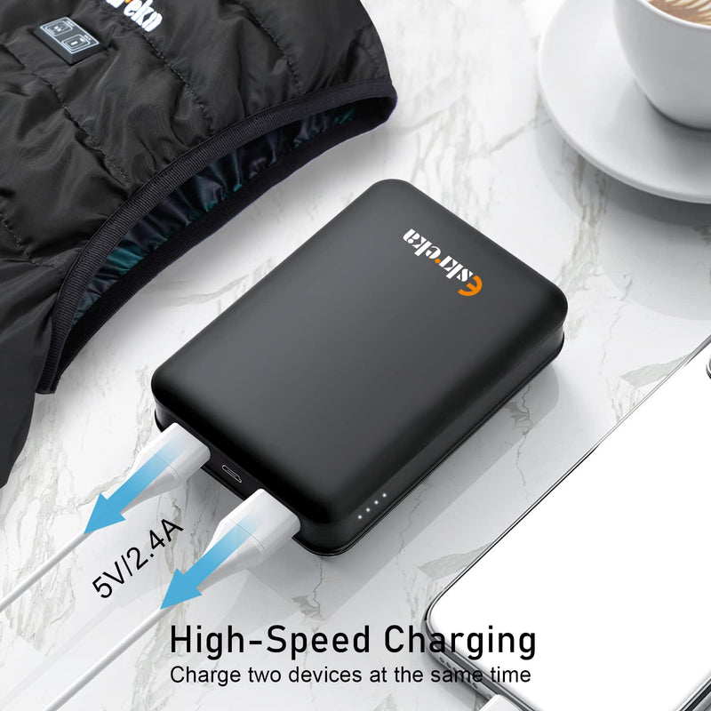 [Australia - AusPower] - Battery Pack for Heated Vest, Heated Jacket 10000mAh Portable Charger, Power Bank with Dual USB Outlets, Compatible with Cell Phone, Tablet etc. 