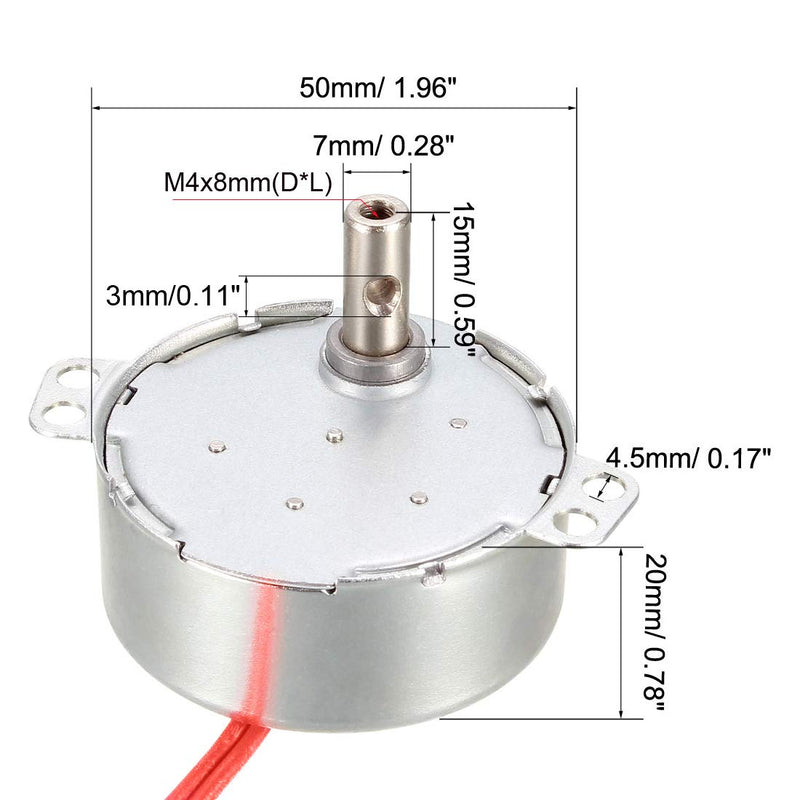 [Australia - AusPower] - uxcell Synchronous Motor AC 24V 0.9-1.1RPM 50-60Hz CCW/CW 4W Reduction Gear Motor 