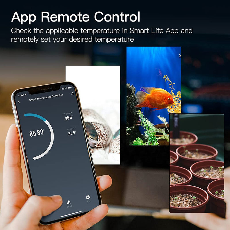 [Australia - AusPower] - MOES Smart WiFi Digital Temperature Controller Thermostat Outlet Heating and Cooling Mode,for Greenhouse,Terrarium Carboy Heater,Smart Life App Remote Control,Work with Alexa and Google Home,Black 