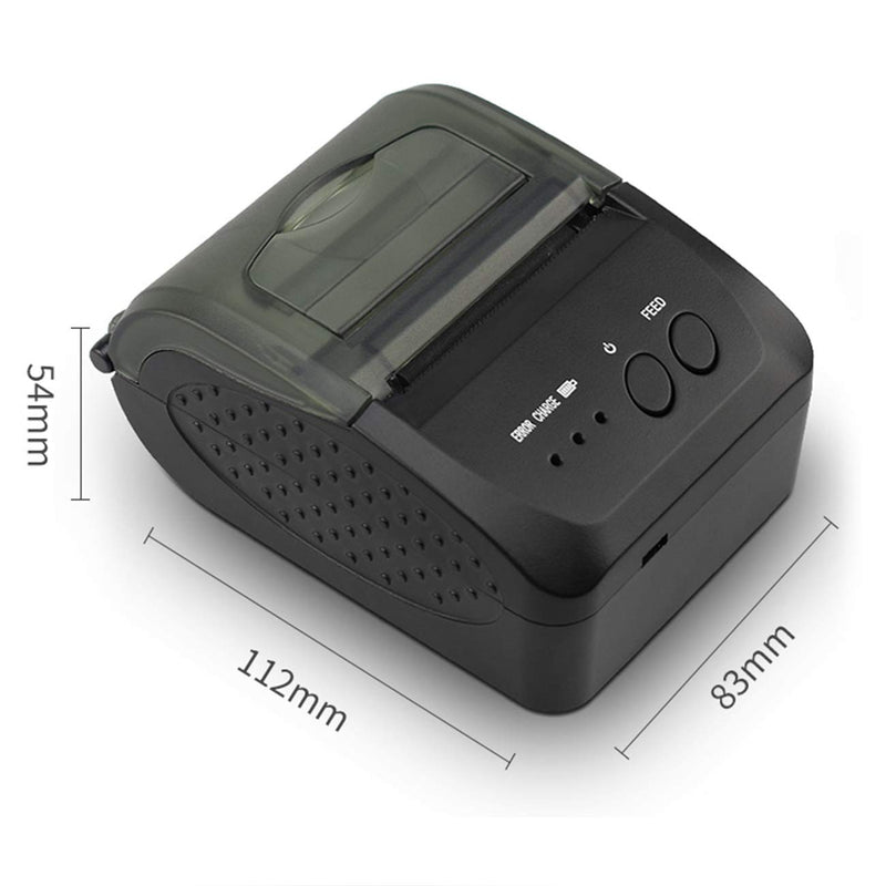 [Australia - AusPower] - 58MM Portable Bluetooth Mobile Printer Thermal Receipt Printer Mini POS Printer for Mobile Phone Pocket High Printer Speed for Supermarket and Restaurant and Retail (Printer) 