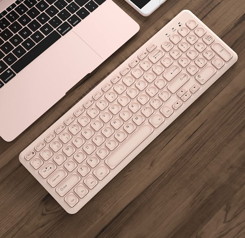[Australia - AusPower] - Wireless Keyboard and Mouse Combo,JieruiDeng 2.4Ghz USB Cordless Slim Silent Keyboard and Mouse Kit Home Office Game Use for Computer,Laptop,PC Desktops,Mac (Pink) Pink 