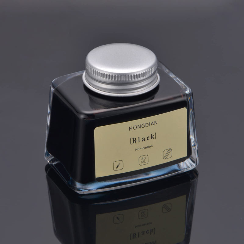 [Australia - AusPower] - Hongdian Fountain Pen Bottled Ink Black, 60ml Fountain Pen Bottled Ink Non Carbon by Asvine 